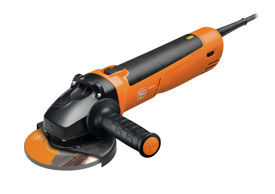 FEIN CG 15-125 BL 5" Brushless Compact Angle Grinder, Lock-On Switch, 120V