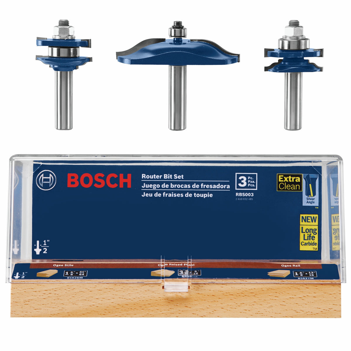 Bosch RBS003 3 pc. Ogee Door/Cabinetry Set 1/2 In.-Shank
