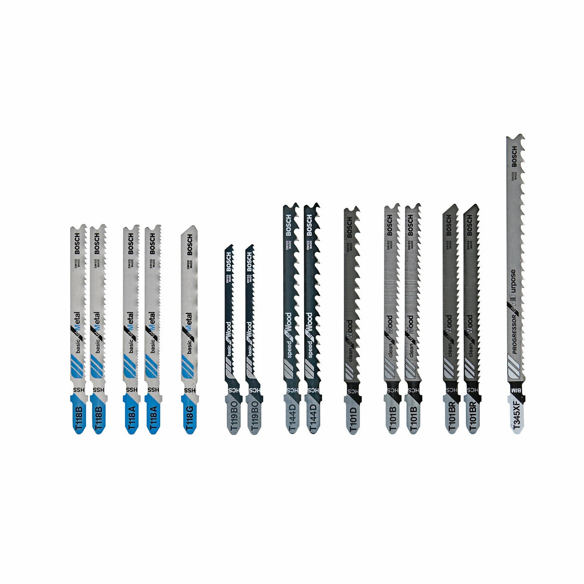 Bosch T15RC 15 pc. T-Shank Jig Saw Blade Set for Wood and Metal