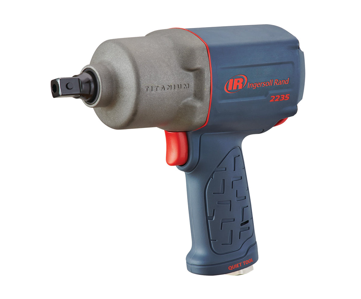 Ingersoll Rand 1/2" Air Impact Wrench, Quiet, 1300 ft-lb Torque, Titanium Hammercase, Pin Retainer, Pistol – view 3