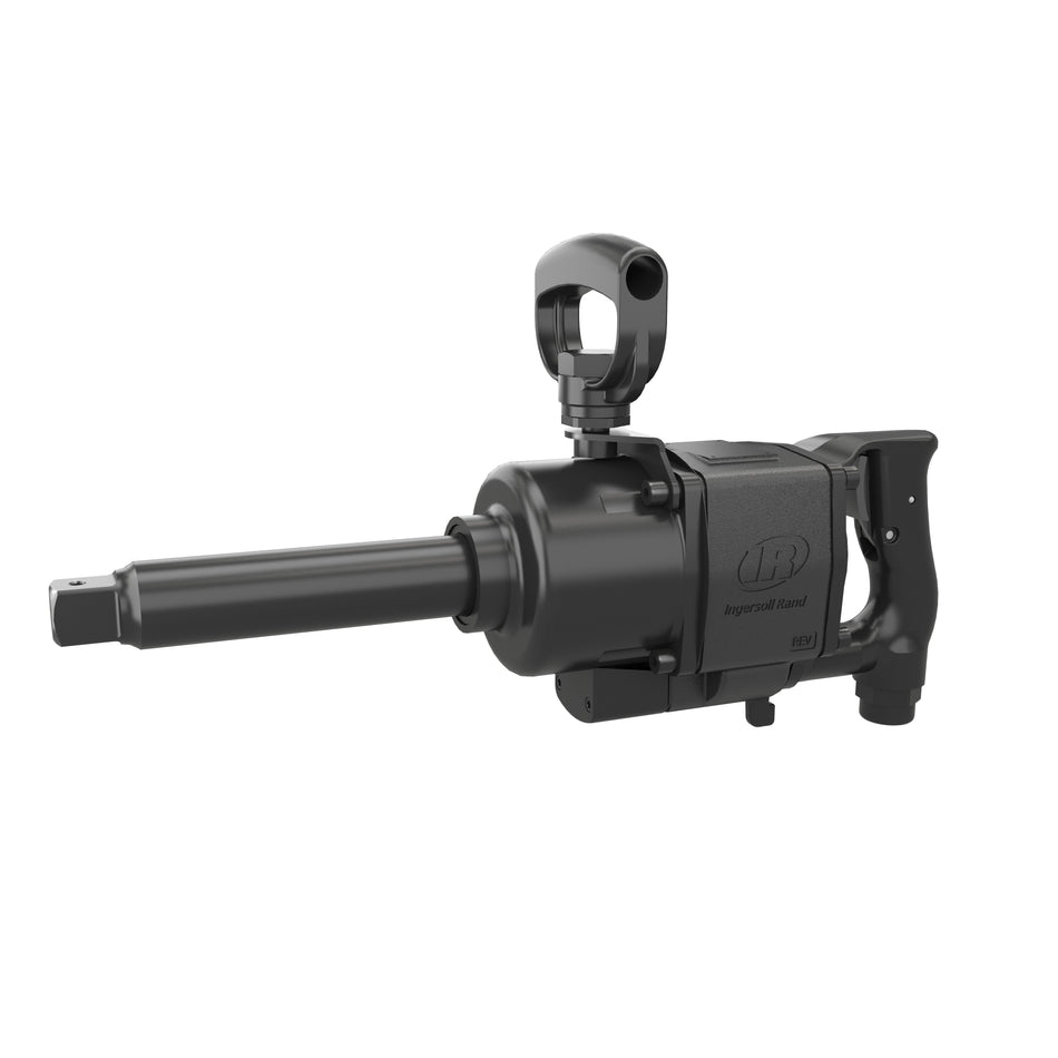 Ingersoll Rand 1" Air Impact Wrench, 6" Ext Anvil, Super Duty, 1600 ft-lb Torque, Thru-hole Retainer, D-Handle Inside