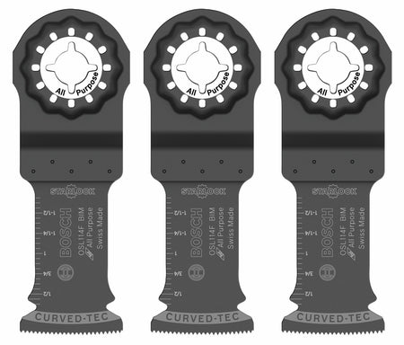 Bosch OSL114F-3 1-1/4 In. Starlock® Oscillating Multi Tool Bi-Metal Xtra-clean Plunge Cut Blade 3 pk.