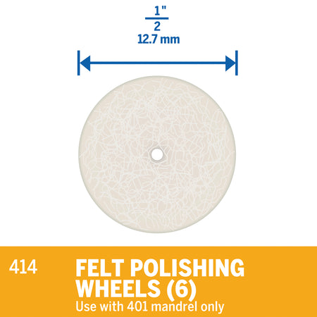Dremel 414 1/2 In. (12.7 mm) Felt Polishing Wheel