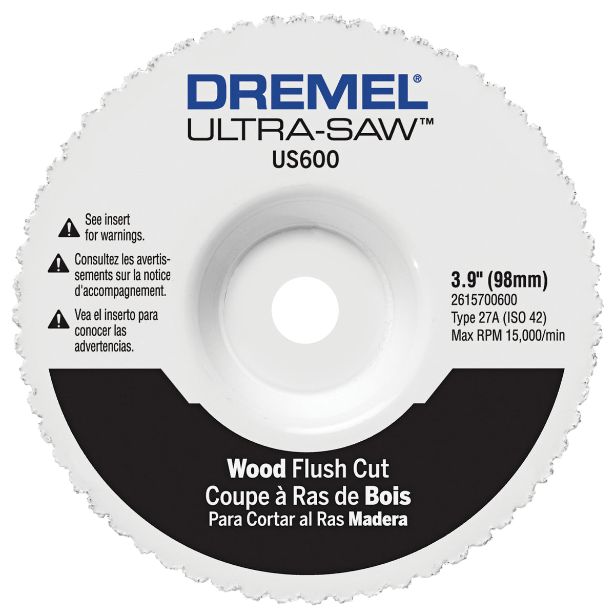 Dremel US600-01 Ultra-Saw 4 In. Premium Carbide Wood and Plastic Flush Cut Wheel