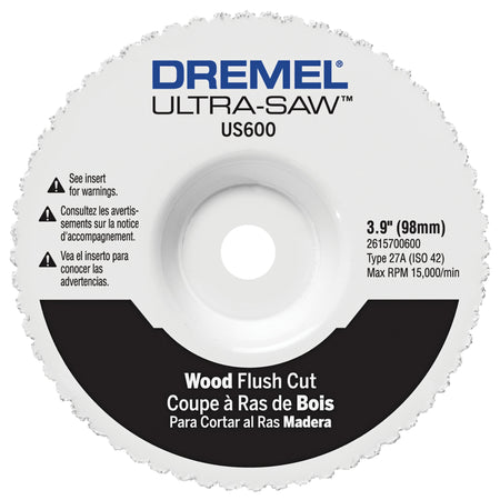 Dremel US600-01 Ultra-Saw 4 In. Premium Carbide Wood and Plastic Flush Cut Wheel