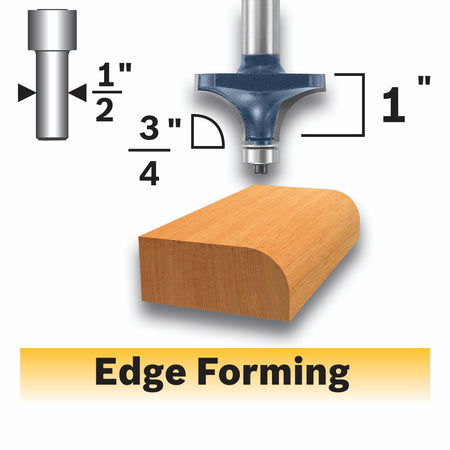 Bosch 85434MC 3/4 In. x 1 In. Carbide-Tipped Roundover Router Bit