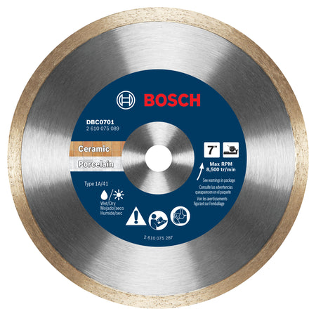 Bosch DBC0701 7 In. Continuous Rim Diamond Wheel for Precise Cuts