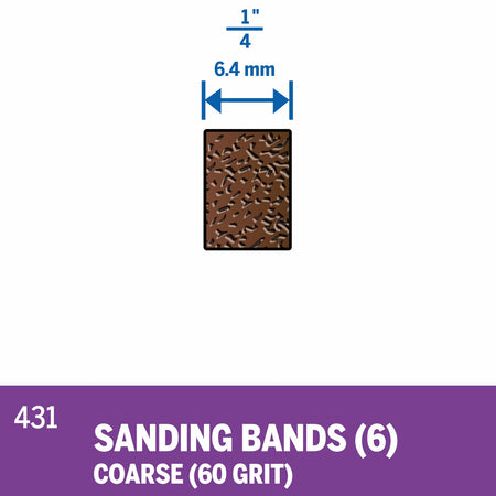 Dremel 431 1/4 In. 60 Grit Coarse Sanding Bands