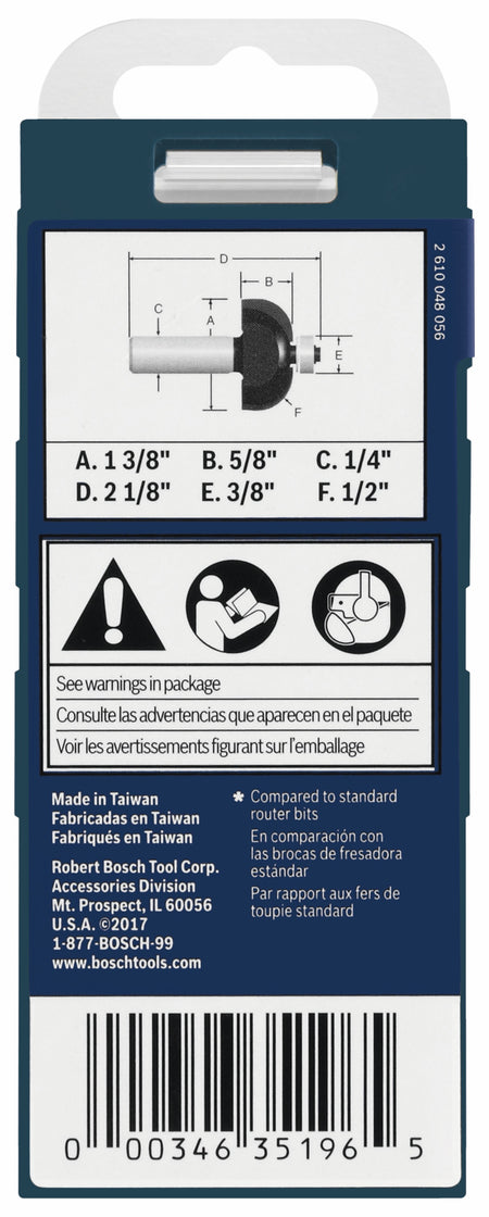 Bosch 85207MC 1/2 In. x 5/8 In. Carbide-Tipped Cove Router Bit