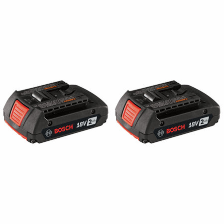 Bosch BAT612-2PK 18V Lithium-Ion 2 Ah Standard Power Batteries, 2-Pack