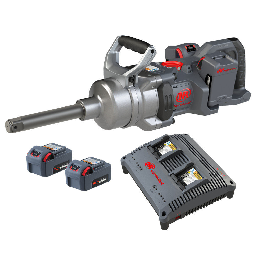 Ingersoll Rand 1" 20V Cordless Impact Wrench 4 Battery Kit, 6" Ext Anvil, 3000 ft-lb, D-Handle – W9691-K4E