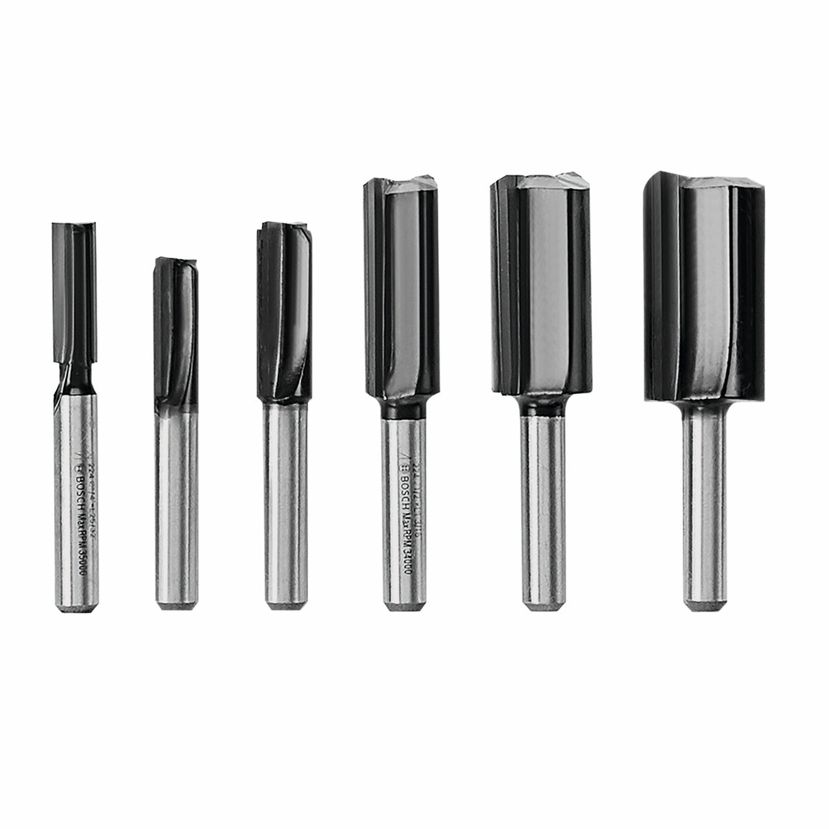 Bosch RBS006SBS 6 pc. Carbide-Tipped Groove Cutter Router Bit Set