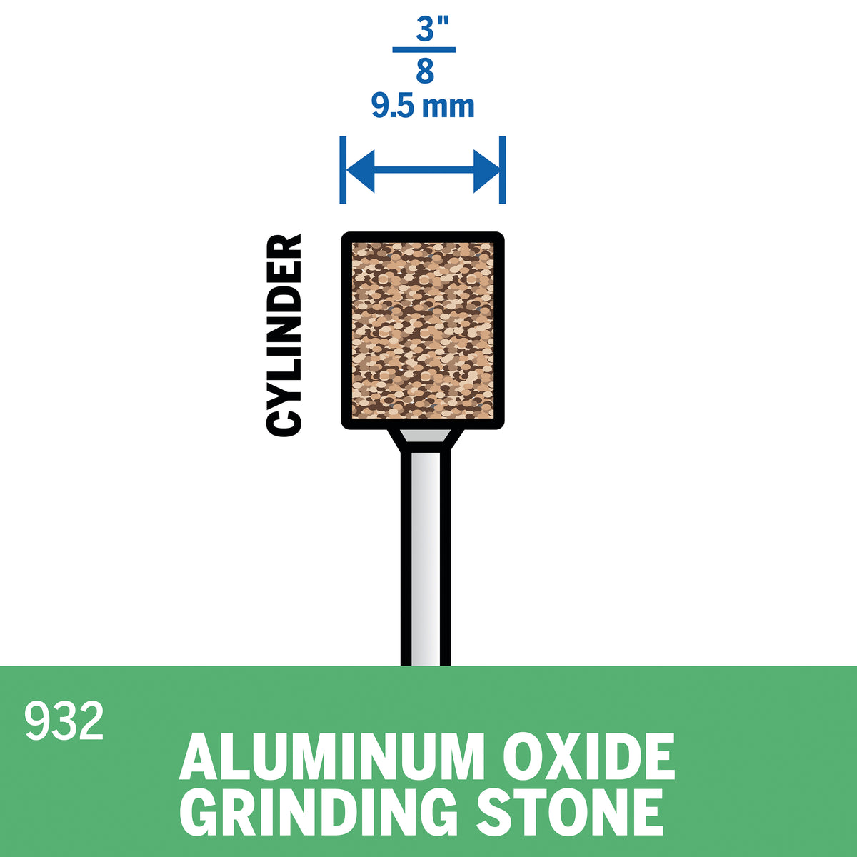 Dremel 932 3/8 In. (9.5 mm) Aluminum Oxide Grinding Stone