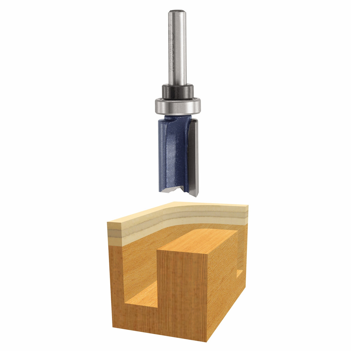 Bosch 85680M 1/2 In. x 1 In. Carbide Tipped 2-Flute Top Bearing Straight Trim Bit