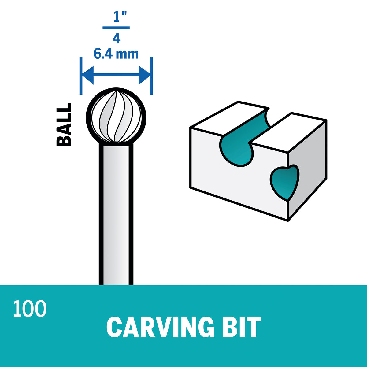 Dremel 100 1/4 In. (6.4 mm) Carving Bit
