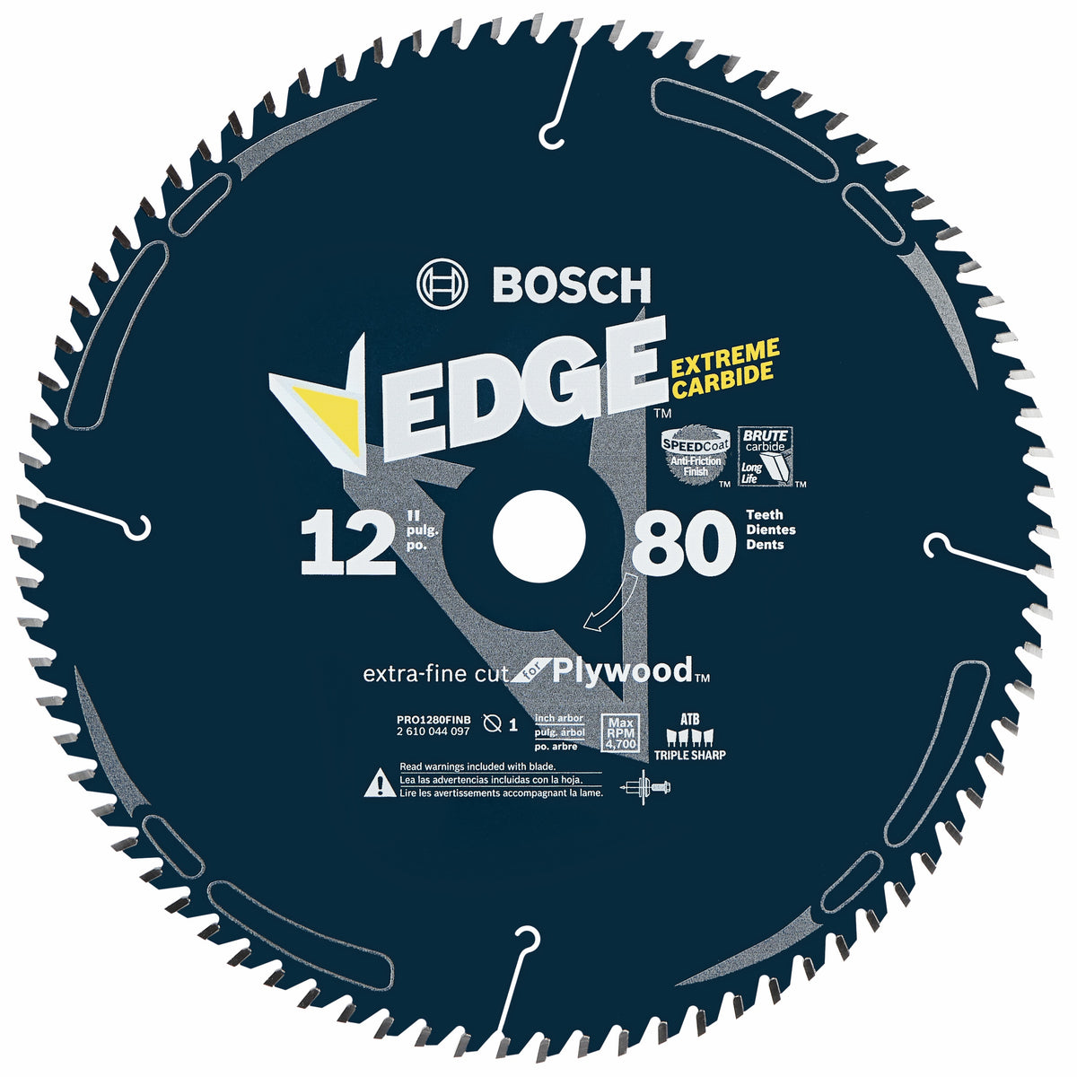 Bosch PRO1280FINB 12 In. 80 Tooth Edge Circular Saw Blade for Finishing