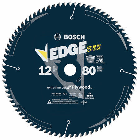 Bosch PRO1280FINB 12 In. 80 Tooth Edge Circular Saw Blade for Finishing