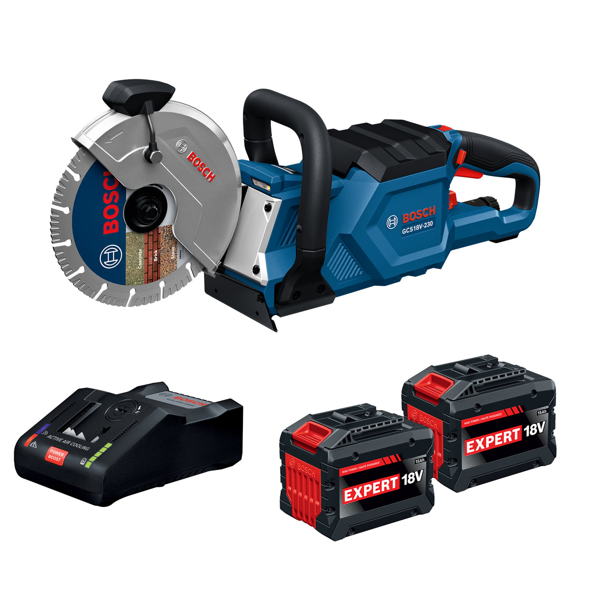 Bosch GCS18V-230N215X 18V Brushless 9 In. Cutoff Saw Kit with (2) EXPERT 15 Ah Batteries