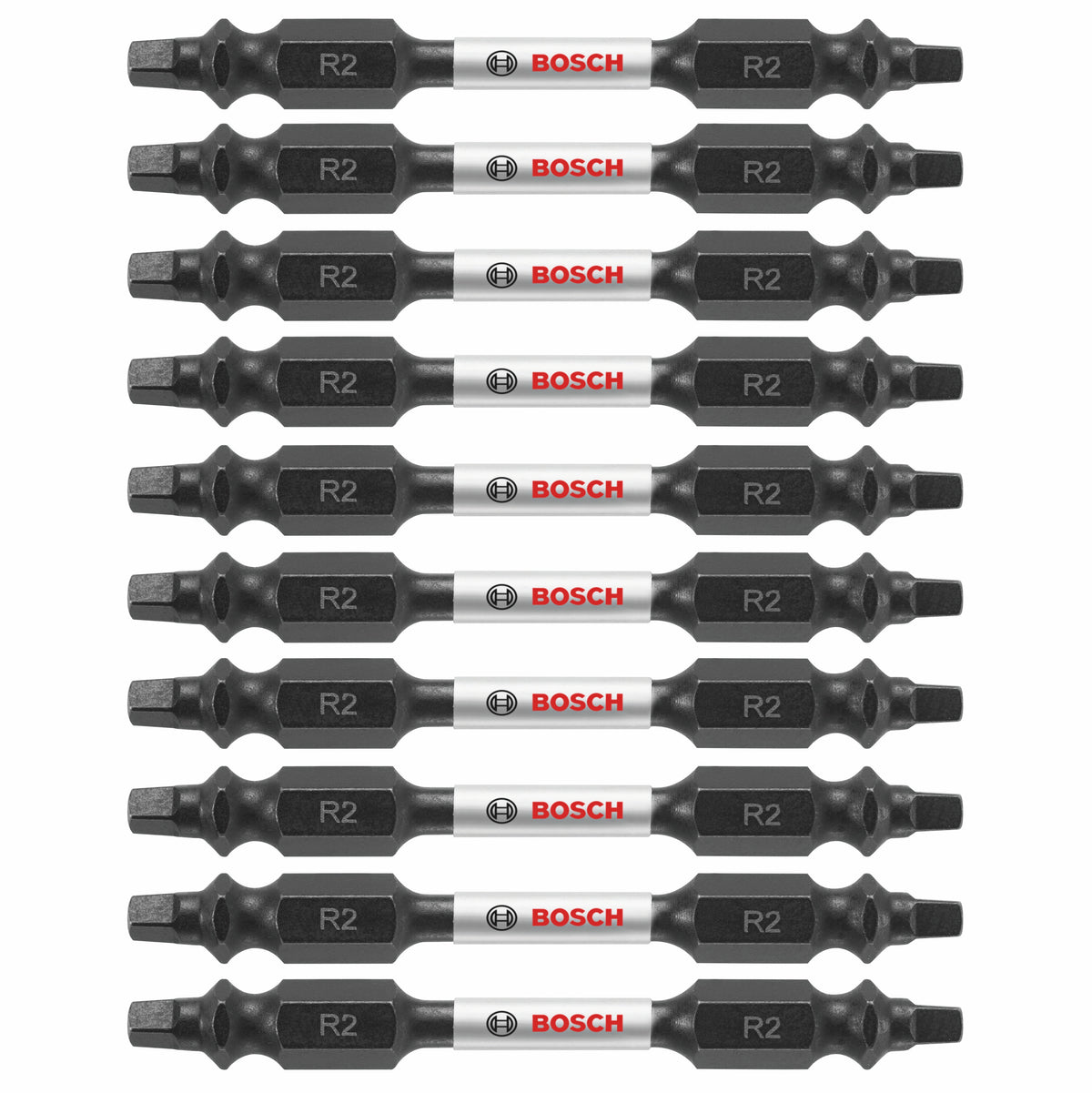 Bosch ITDESQ225B 10 pc. Impact Tough™ 2.5 In. Square #2 Double-Ended Bits (Bulk Pack)