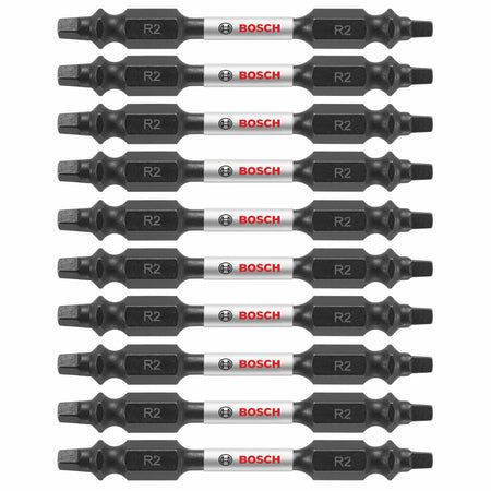 Bosch ITDESQ225B 10 pc. Impact Tough™ 2.5 In. Square #2 Double-Ended Bits (Bulk Pack)