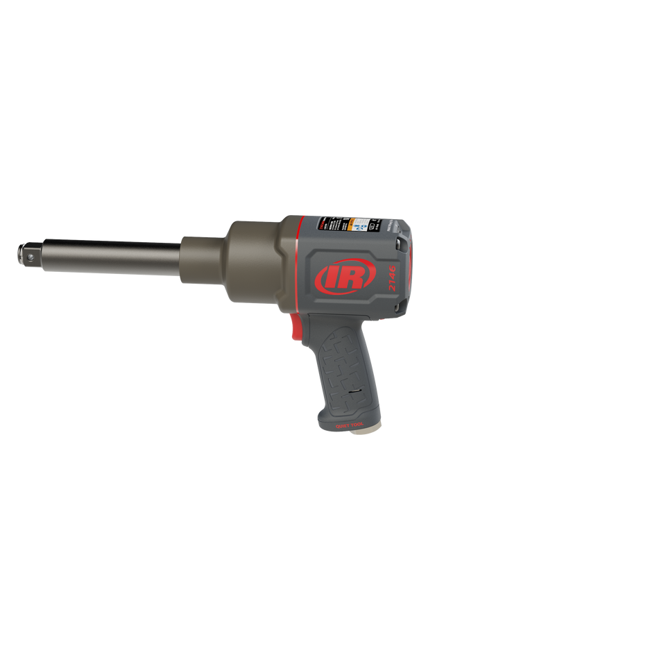 Ingersoll Rand 3/4" Air Impact Wrench, 6" Ext Anvil, Quiet, 2,000 ft-lb Torque, Pistol – 2146Q1MAX-6