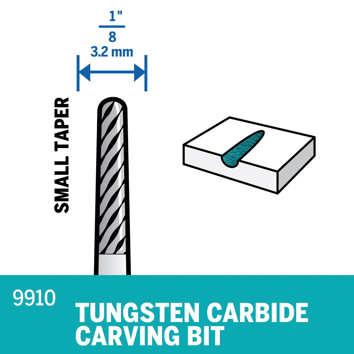 Dremel 9910 1/8 In. Tungsten Carbide Carving Bit