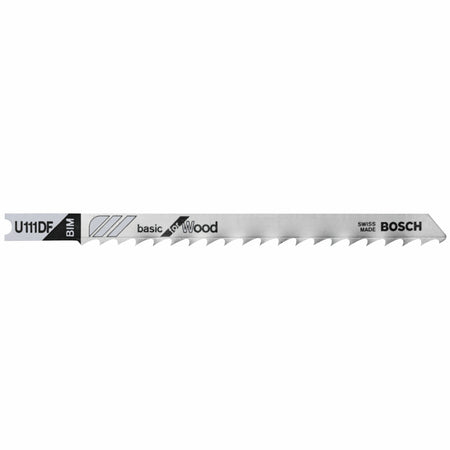 Bosch U111DF 5 pc. 4 In. 6 TPI Clean for Hardwood U-shank Jig Saw Blades