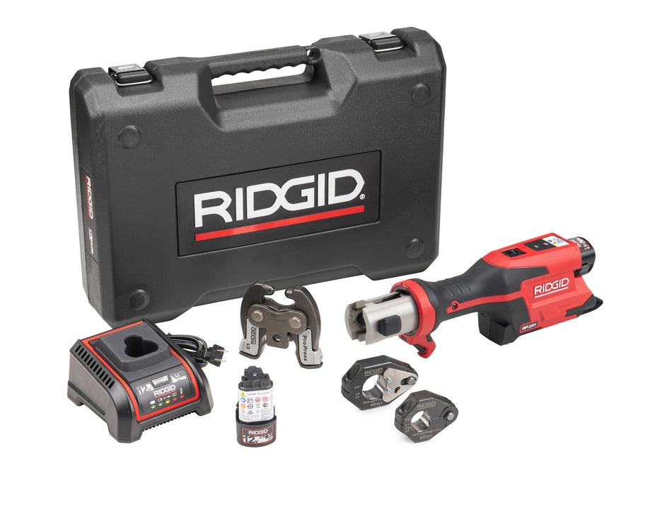 RIDGID 78218 RP 251 Press Tool Battery Kit with MegaPress Rings (1/2"-3/4") and C1 Actuator