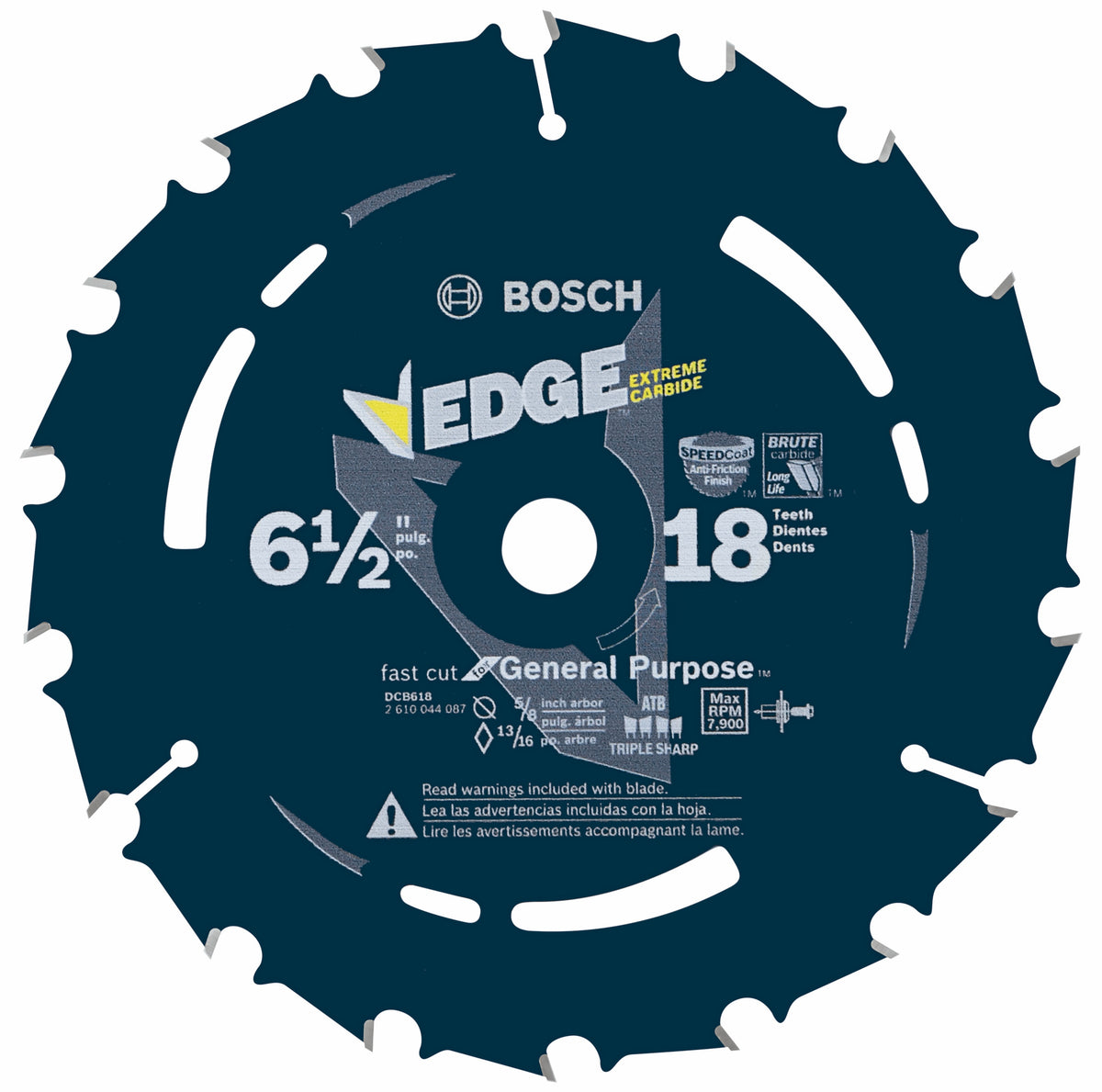 Bosch DCB618 6-1/2 In. 18 Tooth Edge Circular Saw Blade for Fast Cuts