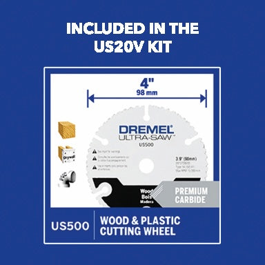 Dremel US500-01 Ultra-Saw 4 In. Premium Carbide Wood and Plastic Cutting Wheel