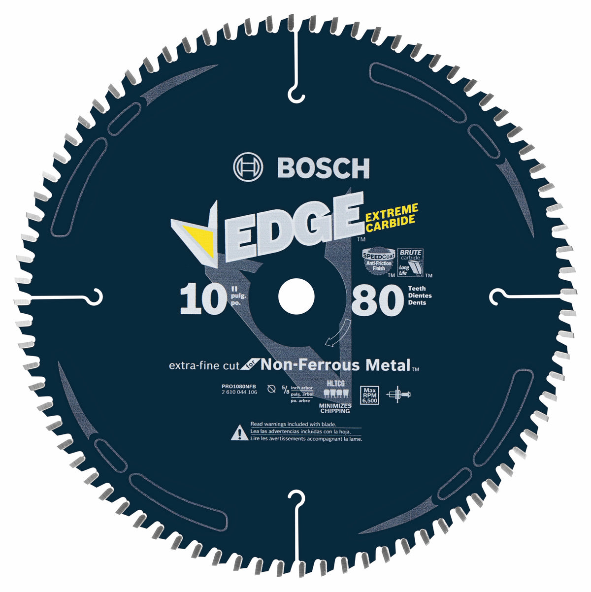 Bosch PRO1080NFB 10 In. 80 Tooth Edge Non-Ferrous Metal-Cutting Circular Saw Blade