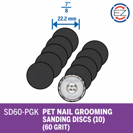 Dremel SD60-PGK 7/8 In. (22.2 mm) EZ Lock Pet Nail Grooming Sanding Disc