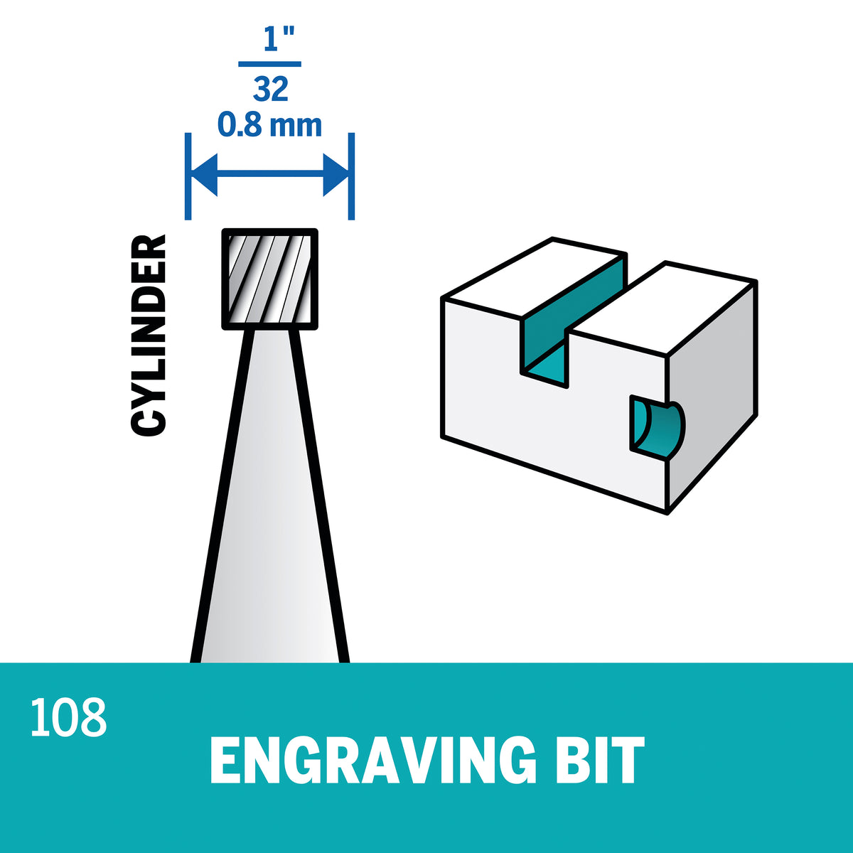 Dremel 108 1/32 In. (0.8 mm) Engraving Bit