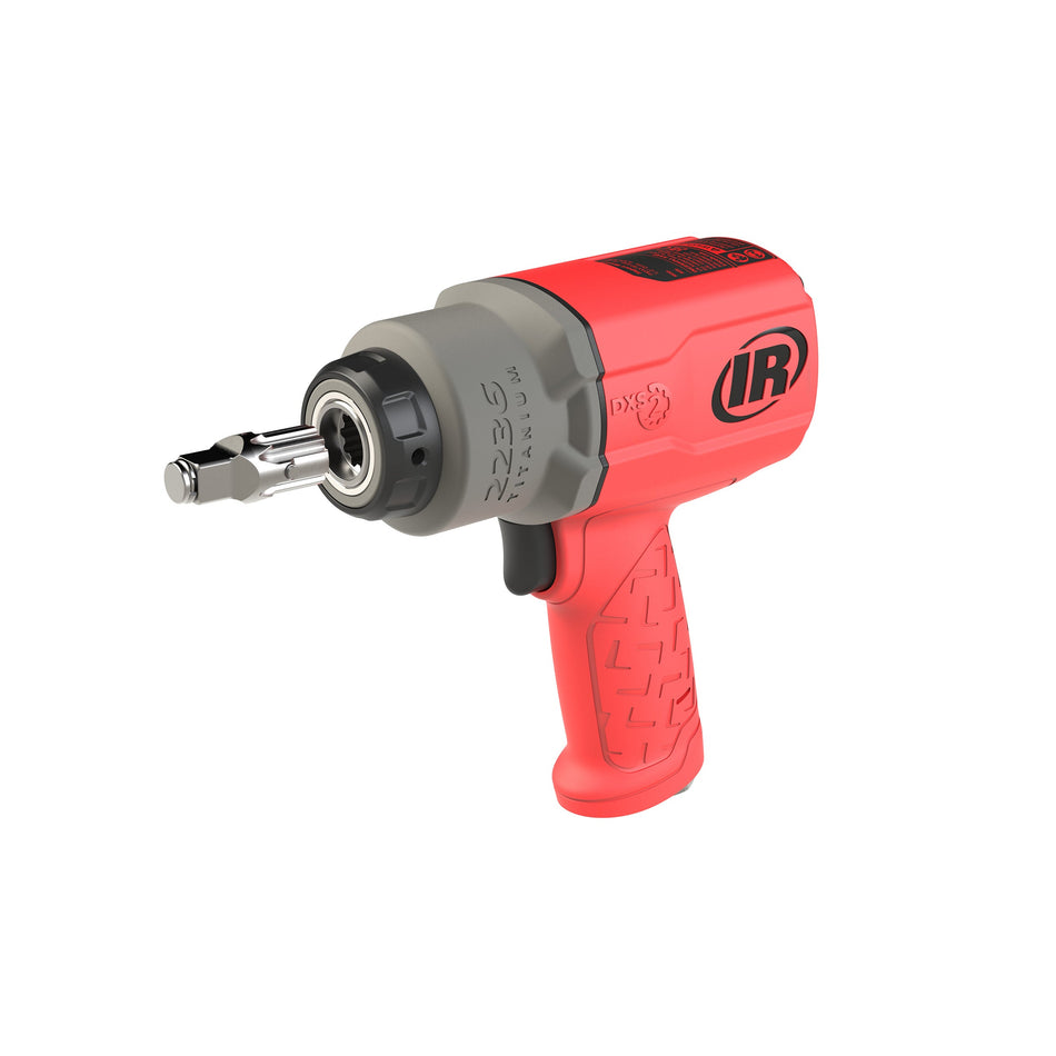 Ingersoll Rand DXS2 1/2" Air Impact Wrench, Quiet, 1500 ft-lb Torque, Titanium Hammercase, Red – 2236QTIMAX-R