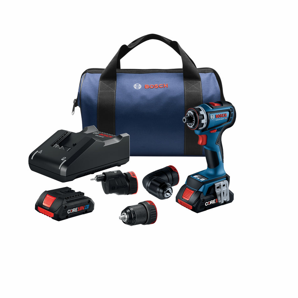 Bosch GSR18V-800FCB24 18V Drill/Driver with 5-In-1 Flexiclick® System and (2) CORE18V® 4 Ah Advanced Power Battery