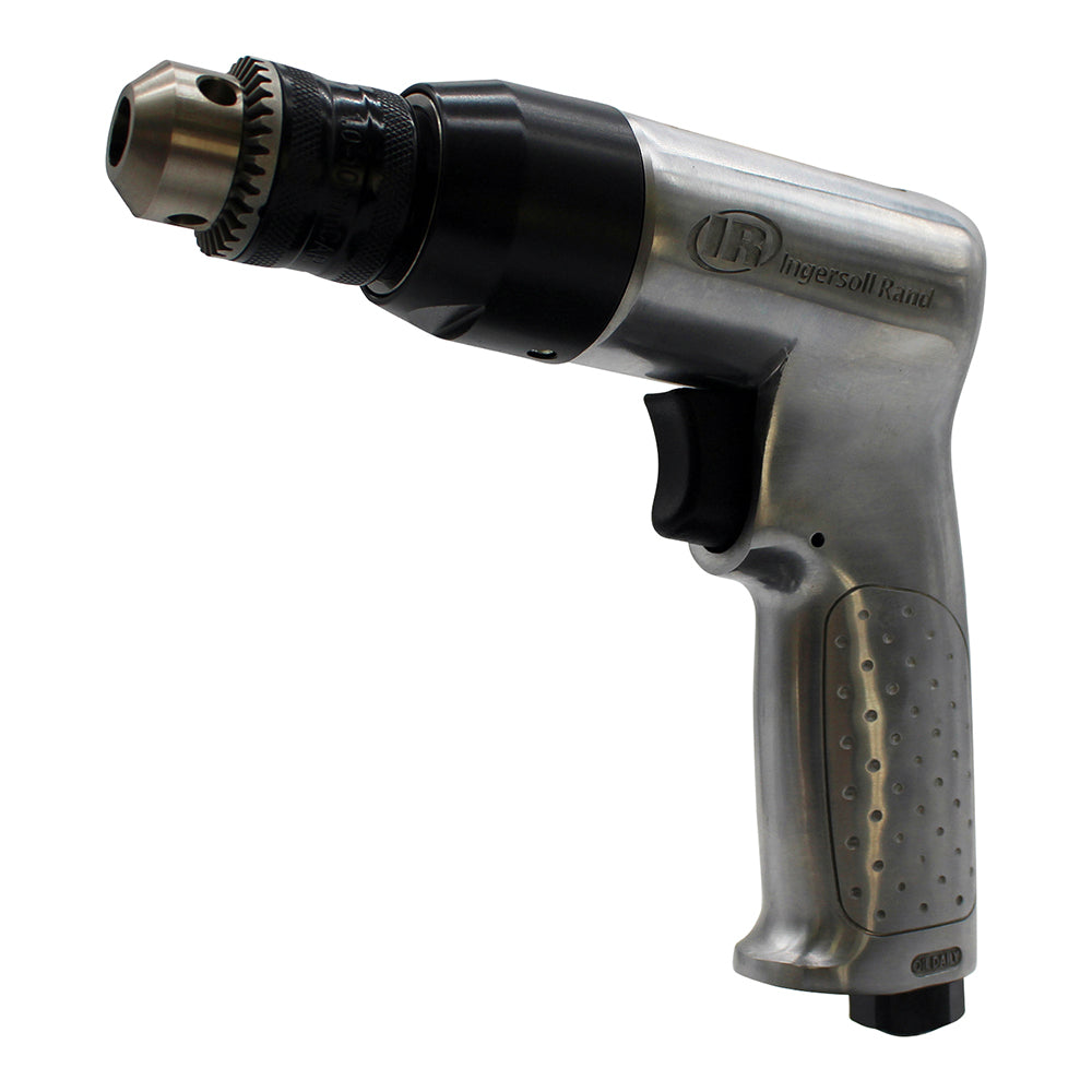 Ingersoll Rand 3/8" Keyed Chuck Air Drill, 2000 RPM, 0.5 HP, 44in-lb Torque, Pistol – 7802A