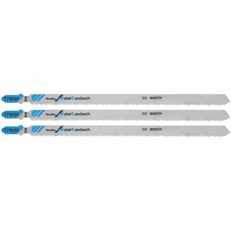 Bosch T718BF3 3 pc. 7 In. 14 TPI Flexible for Sandwich T-Shank Jig Saw Blades