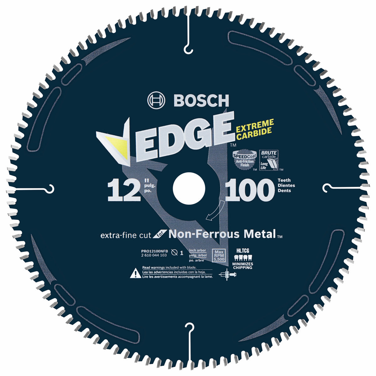 Bosch PRO12100NFB 12 In. 100 Tooth Edge Non-Ferrous Metal-Cutting Circular Saw Blade