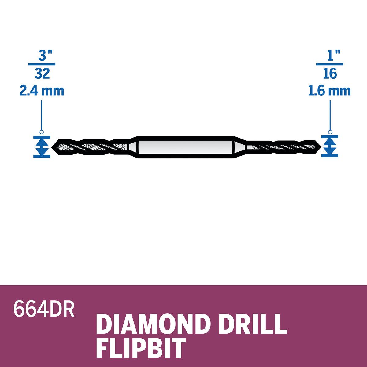 Dremel 664DR Diamond Coated Drill FlipBit