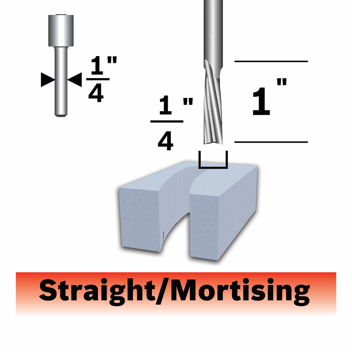 Bosch 85611M 1/4 In. Solid Carbide Double Flute Acrylic Router Bit