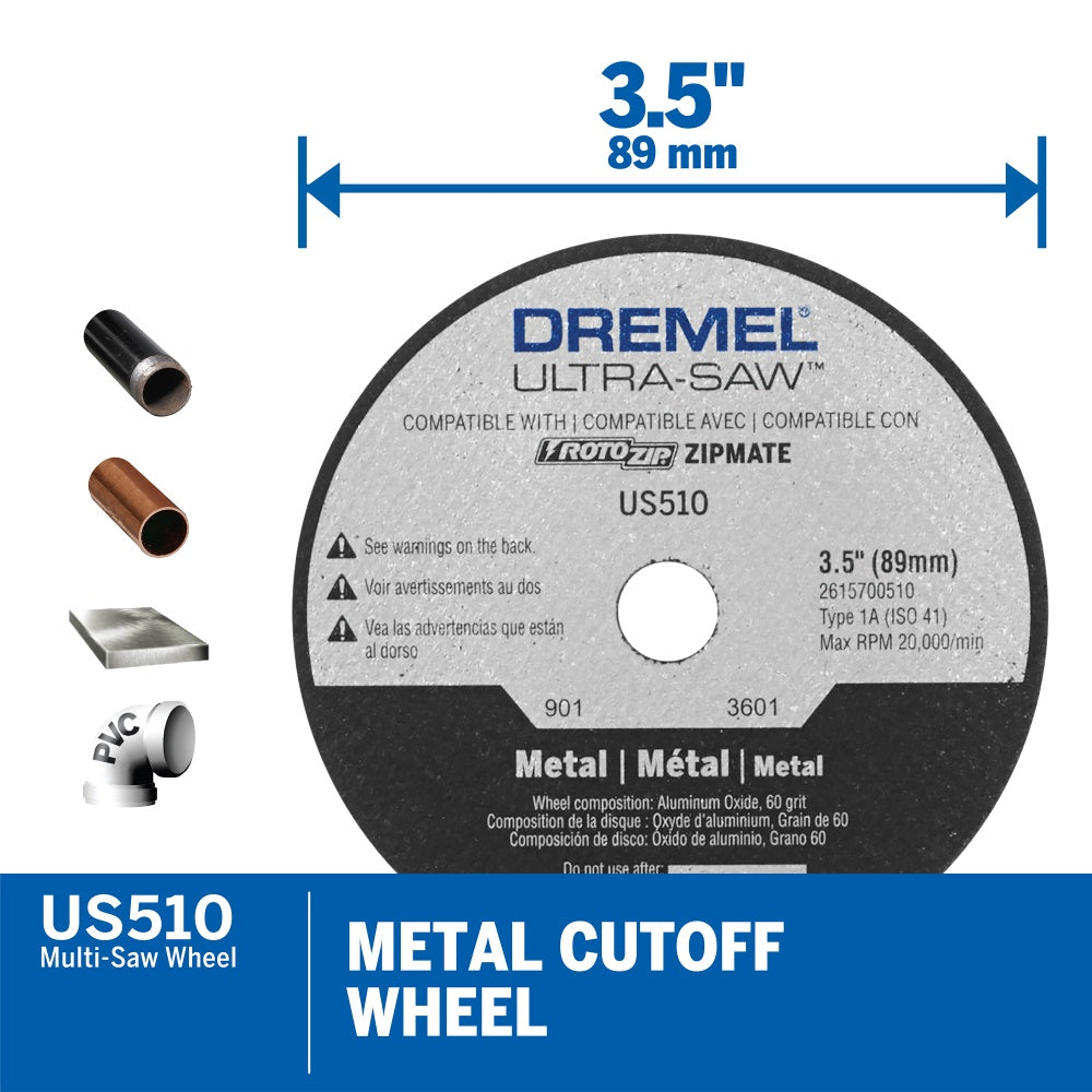 Dremel US510-01 Ultra-Saw 4 In. Premium Carbide Wood and Plastic Cutting Wheel