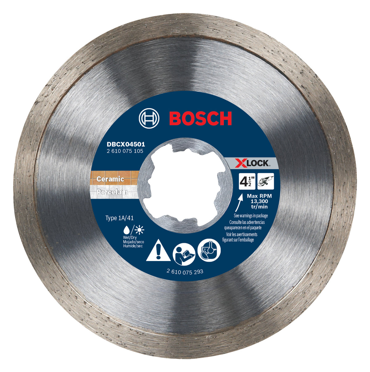 Bosch DBCX04501 4-1/2 In. X-LOCK® Continuous Rim Diamond Wheel for Precise Cuts