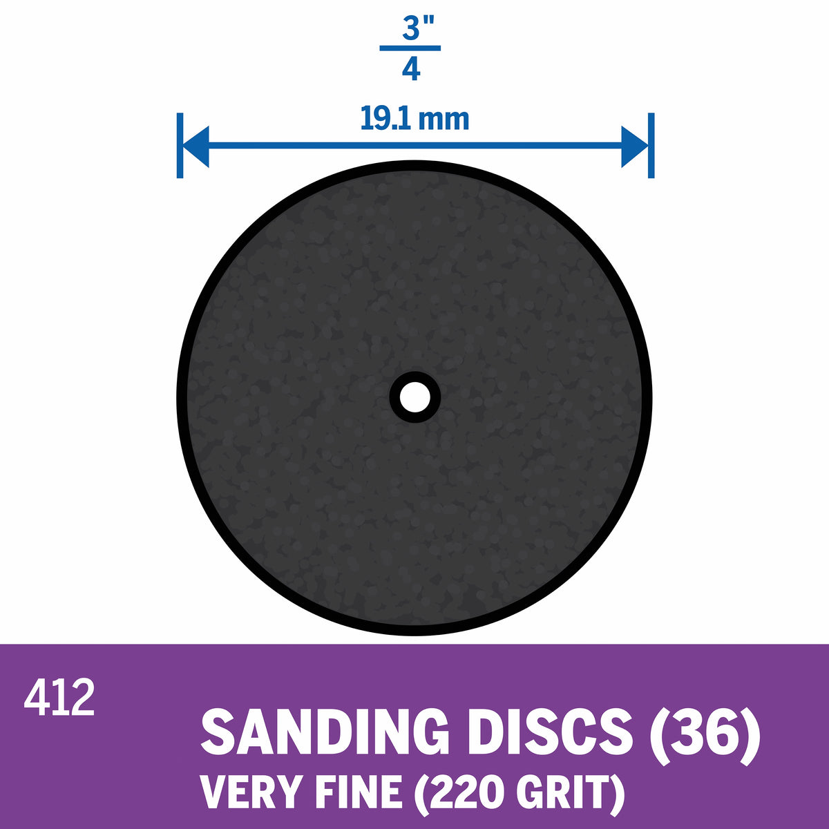 Dremel 412 3/4 In. (19.1 mm) 220 Grit Sanding Disc