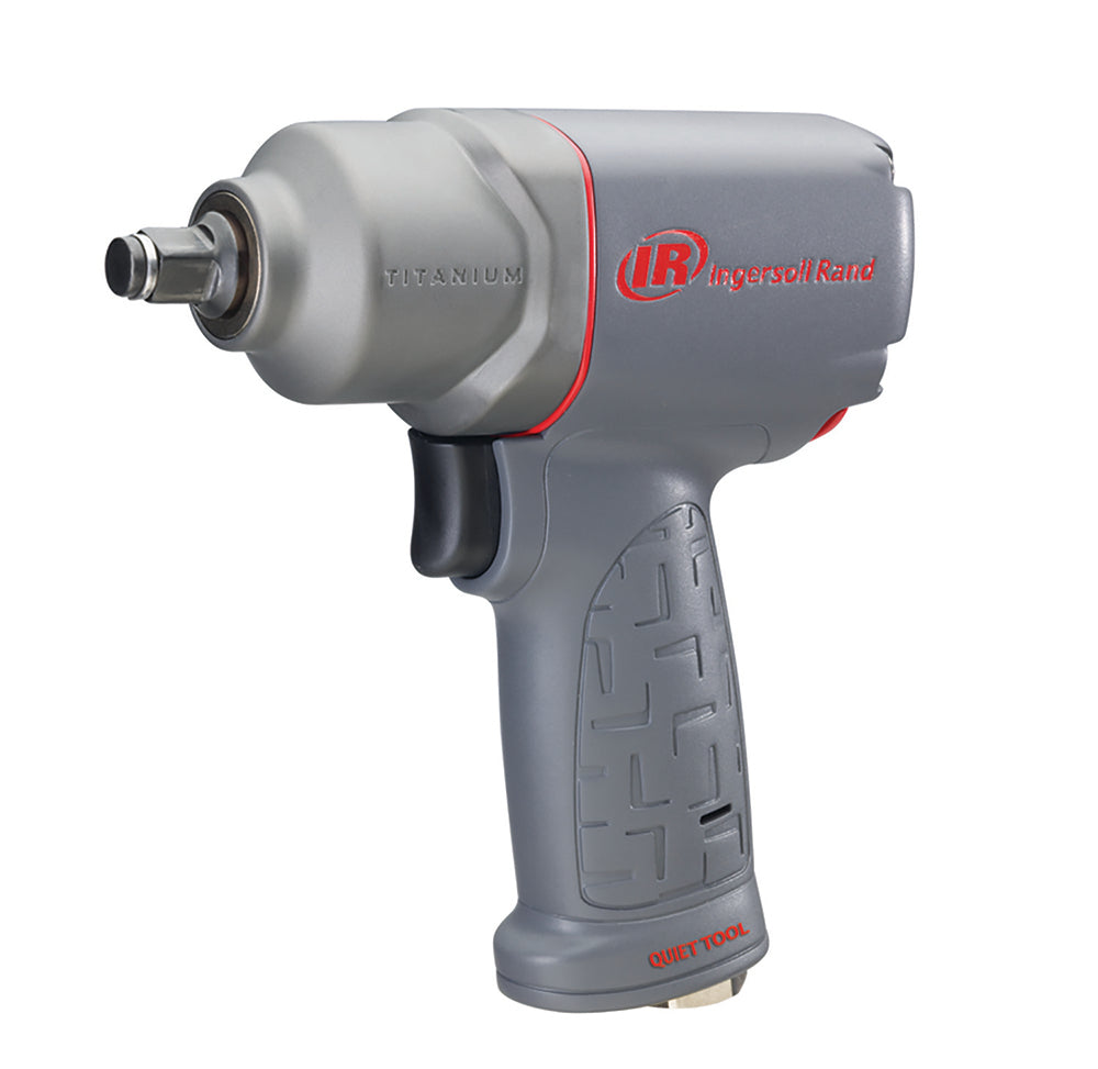 Ingersoll Rand 1/2" Air Impact Wrench, Quiet, 330 ft-lb Torque, Titanium Hammercase, Friction Ring Retainer, Pistol