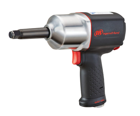 Ingersoll Rand 1/2" Air Impact Wrench, 2" Ext Anvil, Quiet, 1100 ft-lb Torque, Friction Ring Retainer, Pistol