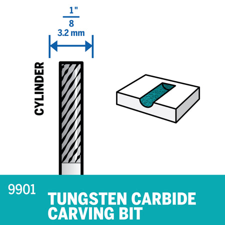 Dremel 9901 1/8 In. Tungsten Carbide Carving Bit