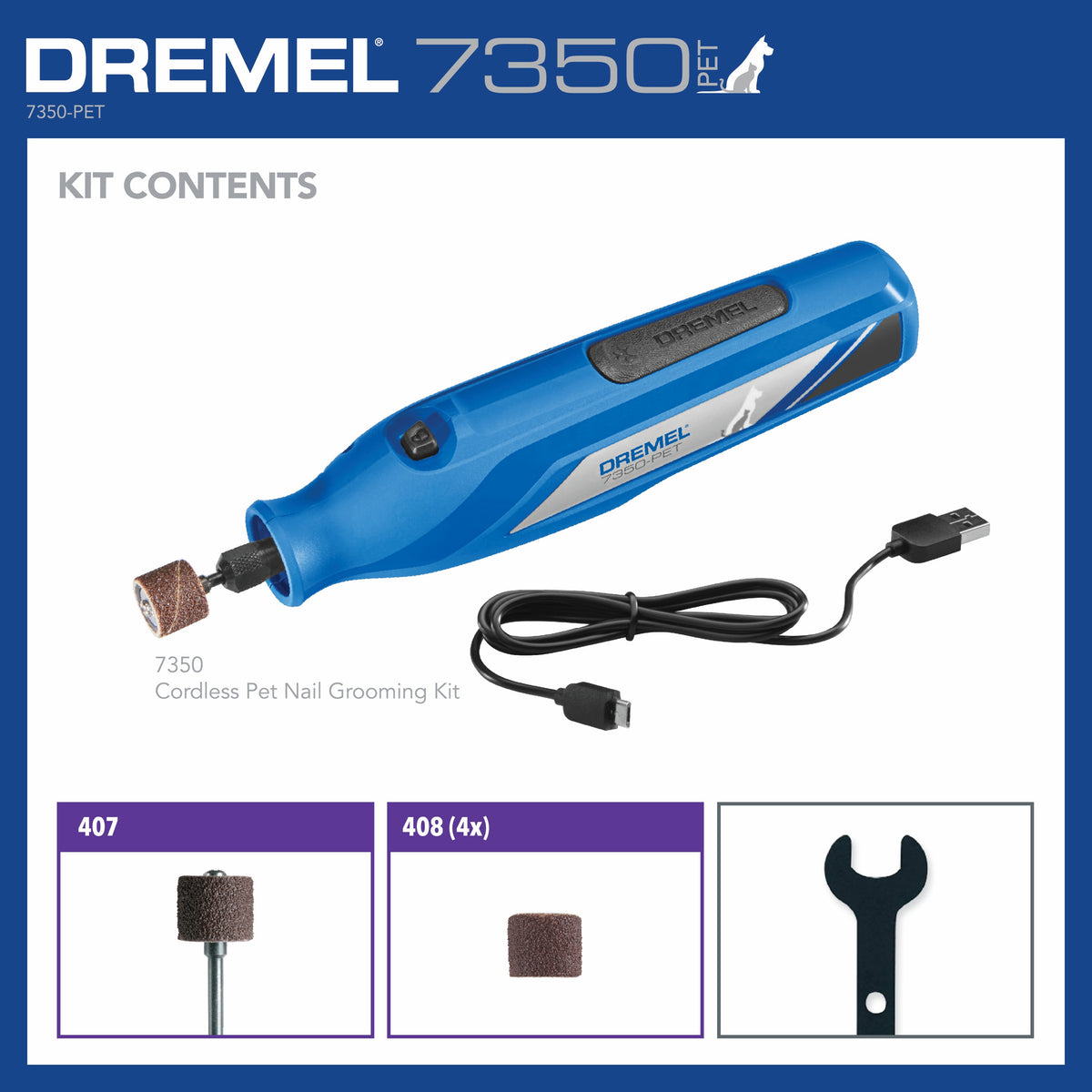 Dremel 7350-PET 4-Volt Pet Grooming Cordless Rotary Tool Kit