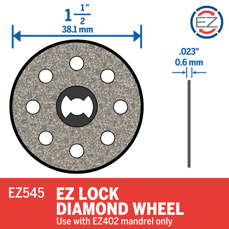 Dremel EZ545 1-1/2 In. (38.1 mm) EZ Lock Diamond Wheel