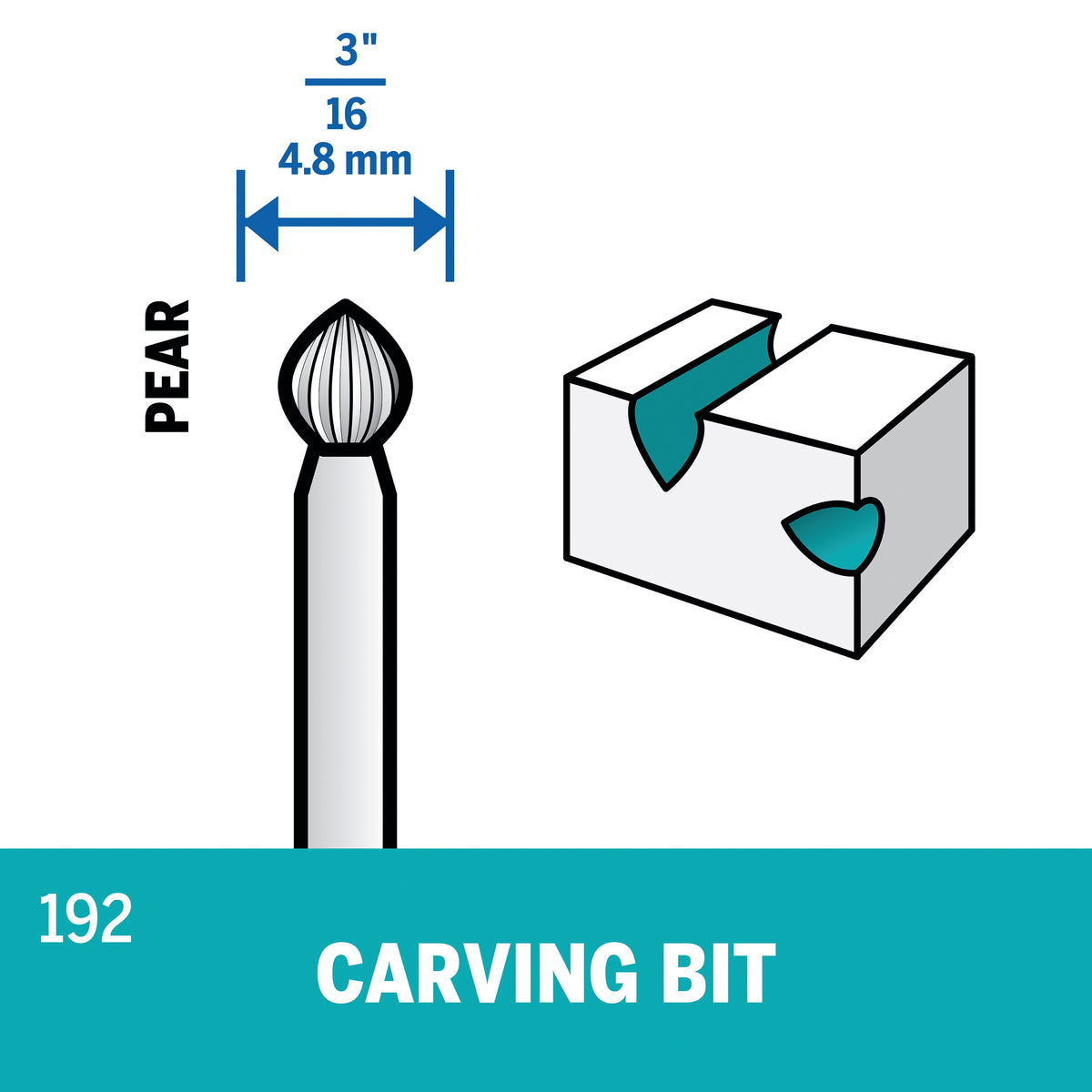 Dremel 192 3/16 In. (4.8 mm) Carving Bit