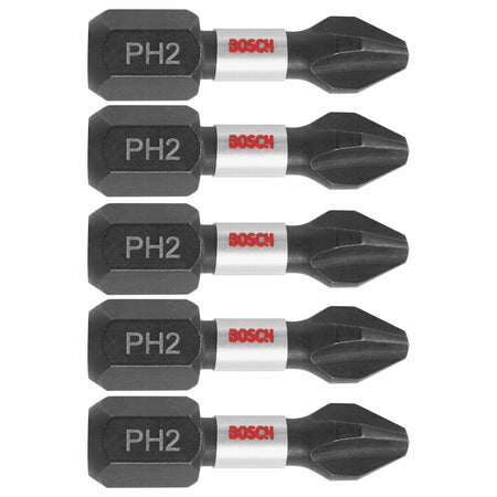 Bosch ITPH2105 5 pc. Impact Tough™ 1 In. Phillips® #2 Insert Bits